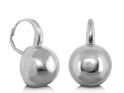 Shiny Circles Round Dome Earrings, silver-tone pair by Lauren G Adams from Collections on Tampa Home & Garden Store