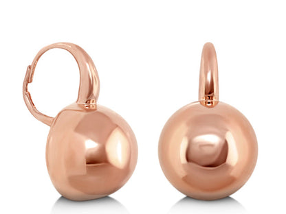 Shiny Circles Round Dome Earring pair in rose gold, Lauren G Adams collection, earrings on Tampa Home & Garden Store