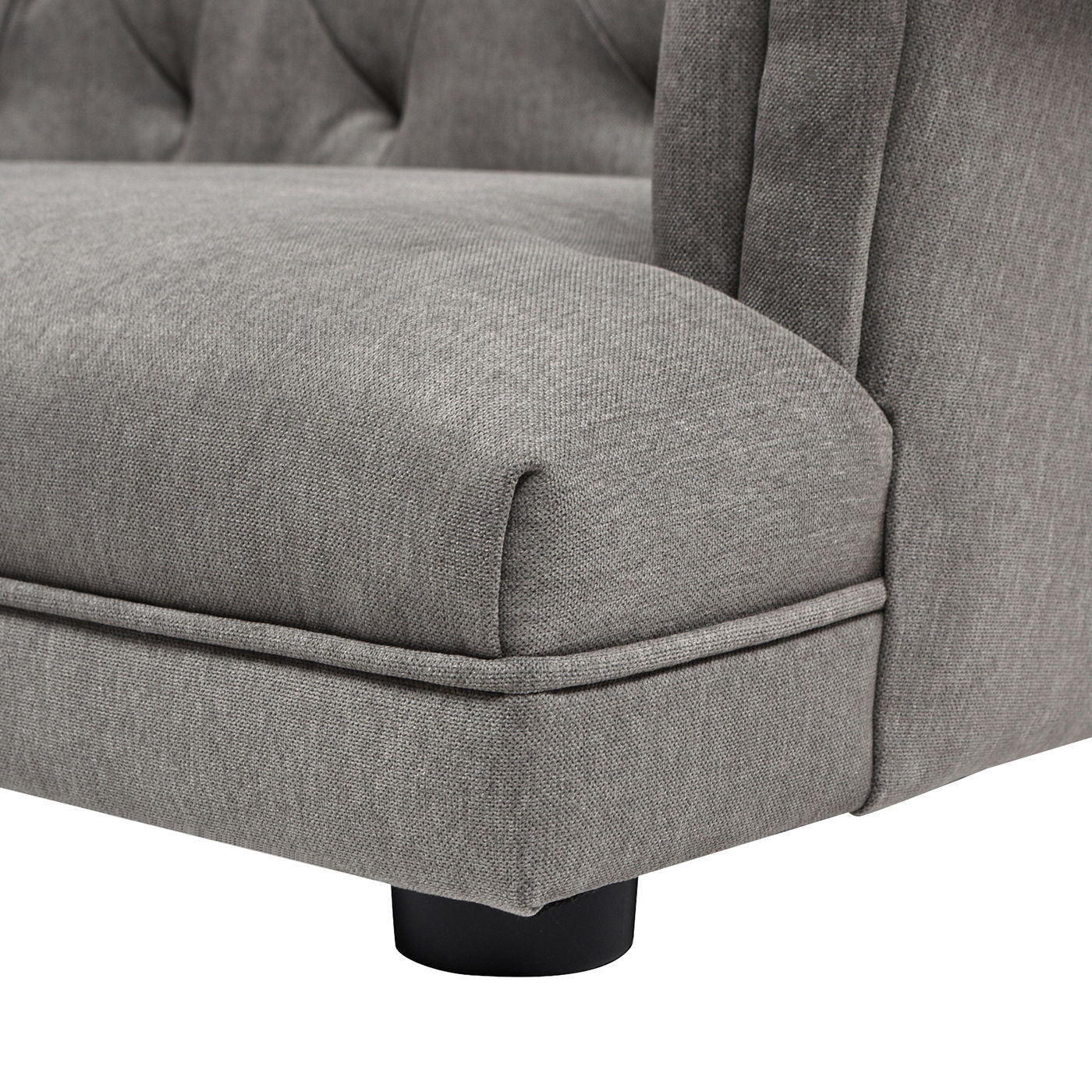 Kiki Chesterfield dog sofa bed medium in grey upholstery by HouseOfZazla with black legs on Tampa Home & Garden Store