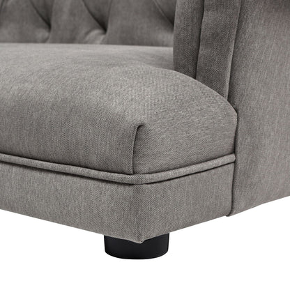 Kiki Chesterfield dog sofa bed medium in grey upholstery by HouseOfZazla with black legs on Tampa Home & Garden Store