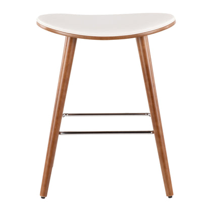 Contemporary upholstered counter stool set beige fabric, wood legs HouseOfZazla on Tampa Home & Garden Store