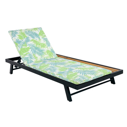 Black Iron and Teak Outdoor Chaise Lounge Set