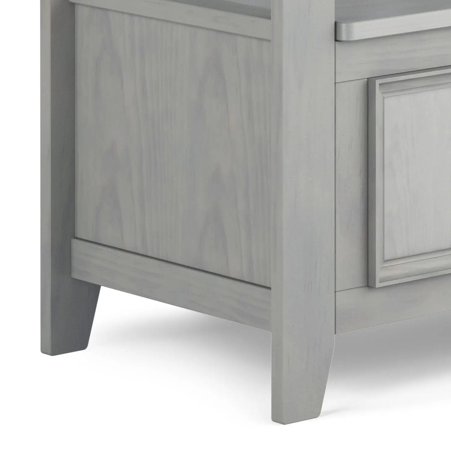 Amherst Entryway Storage Bench in light gray washed wood by Unique Piece Furniture on Tampa Home & Garden Store