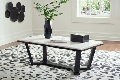 Fostead Rectangular Cocktail Table White Espresso