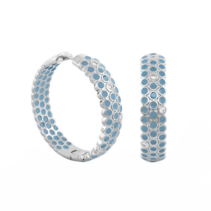 Fun Bubbles earrings and blue-enamel silver bangle, two-piece set by Lauren G Adams on Tampa Home & Garden Store