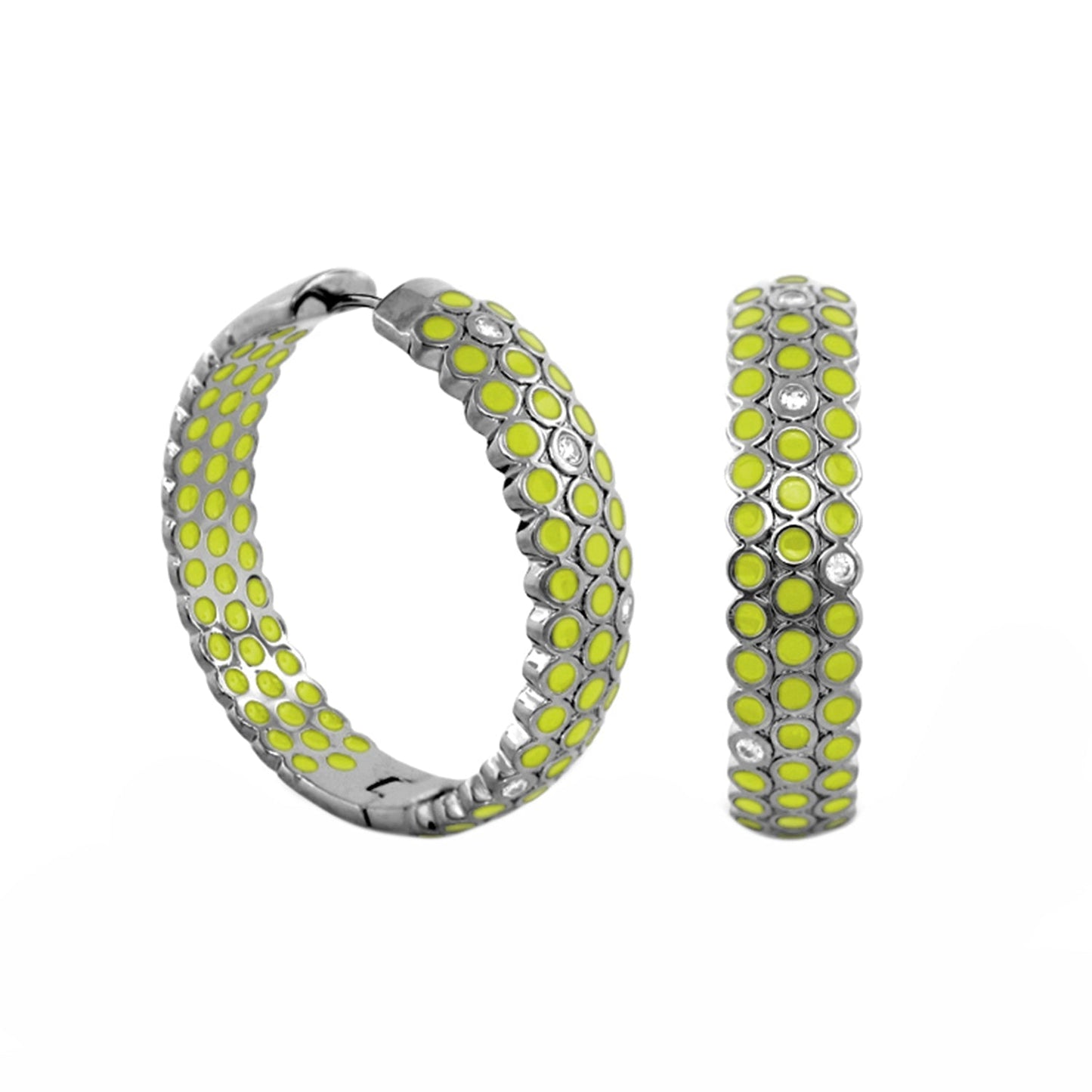 Fun Bubbles earrings pair with lime green bubble accents on silver-tone hoops by Lauren G Adams on Tampa Home & Garden Store