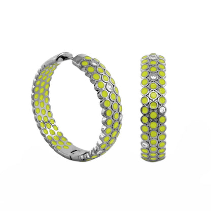 Fun Bubbles earrings pair with lime green bubble accents on silver-tone hoops by Lauren G Adams on Tampa Home & Garden Store
