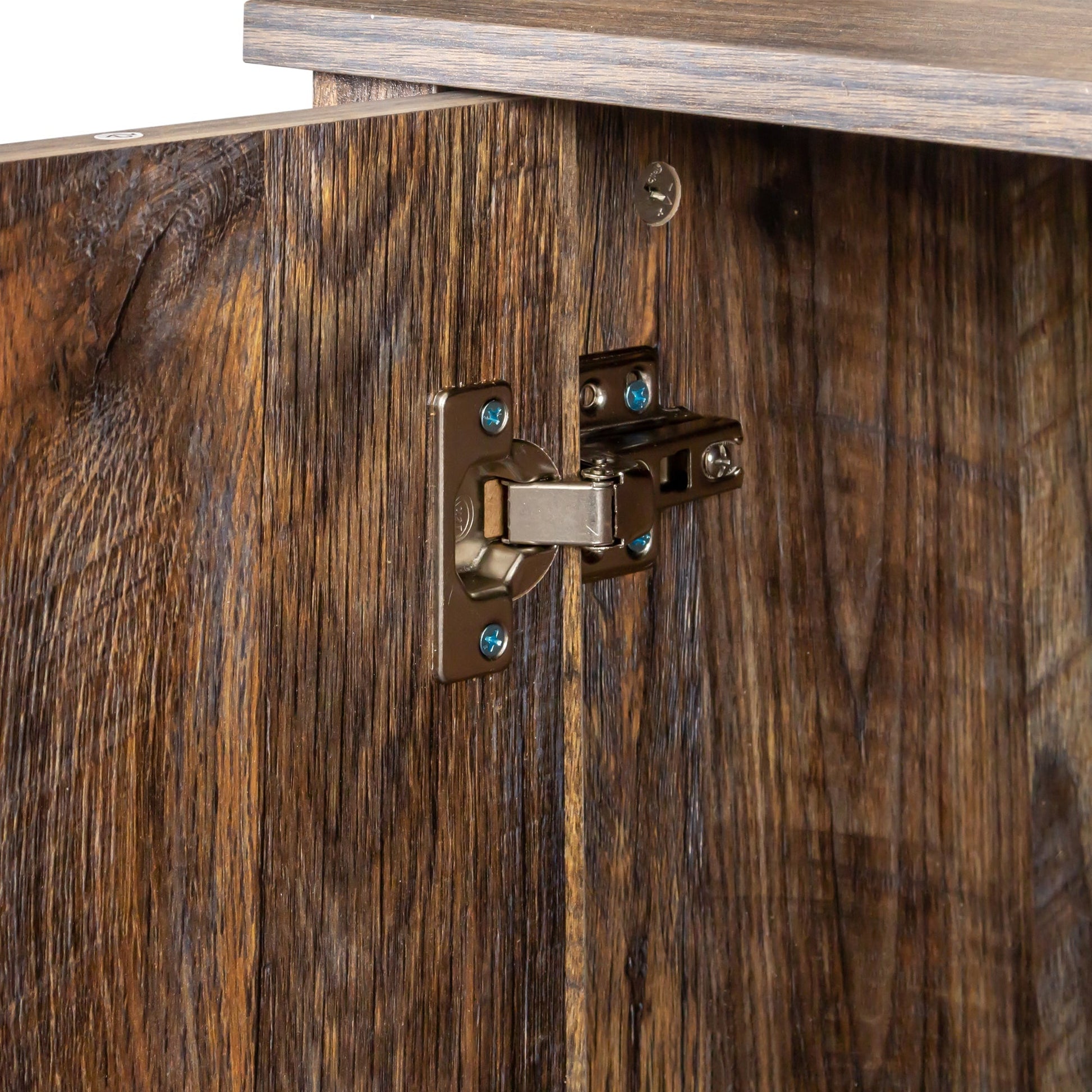 Cabinet with 4 doors and 4 shelves freestanding sideboard in dark walnut by HouseOfZazla on Tampa Home & Garden Store