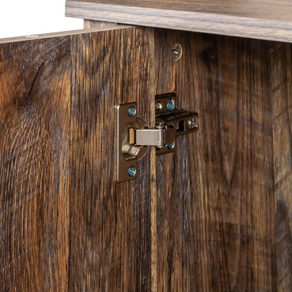 Cabinet with 4 doors and 4 shelves freestanding sideboard in dark walnut by HouseOfZazla on Tampa Home & Garden Store