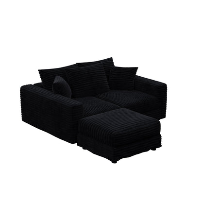 Deep Seat Sofa Bed With Ottoman and Soft Pillows