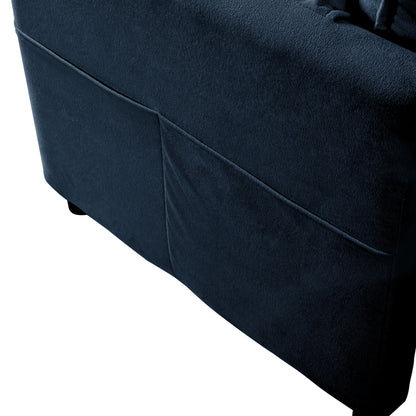 Modern Comfy Deep Seat Modular Sectional Sofa Cloud Couch in blue velvet by HouseOfZazla on Tampa Home & Garden Store