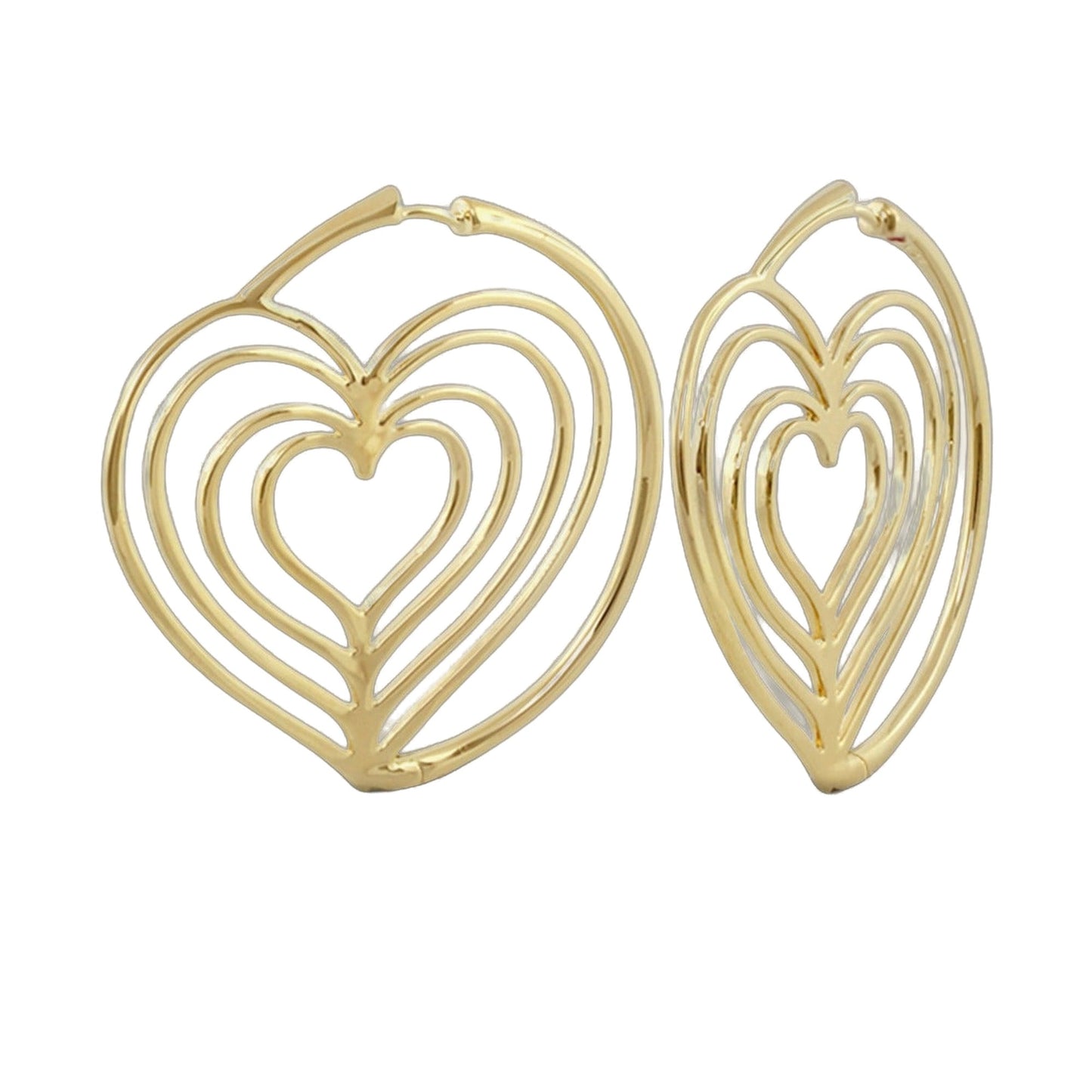 Heart Hoop Earrings by Lauren G Adams in gold-tone with intricate openwork filigree, a pair on Tampa Home & Garden Store