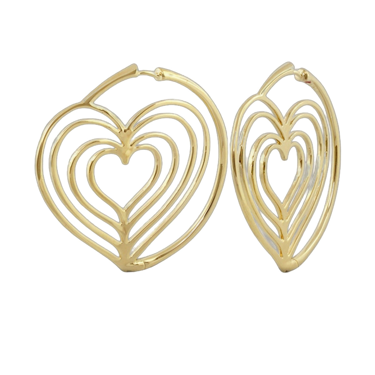 Heart Hoop Earrings by Lauren G Adams in gold-tone with intricate openwork filigree, a pair on Tampa Home & Garden Store