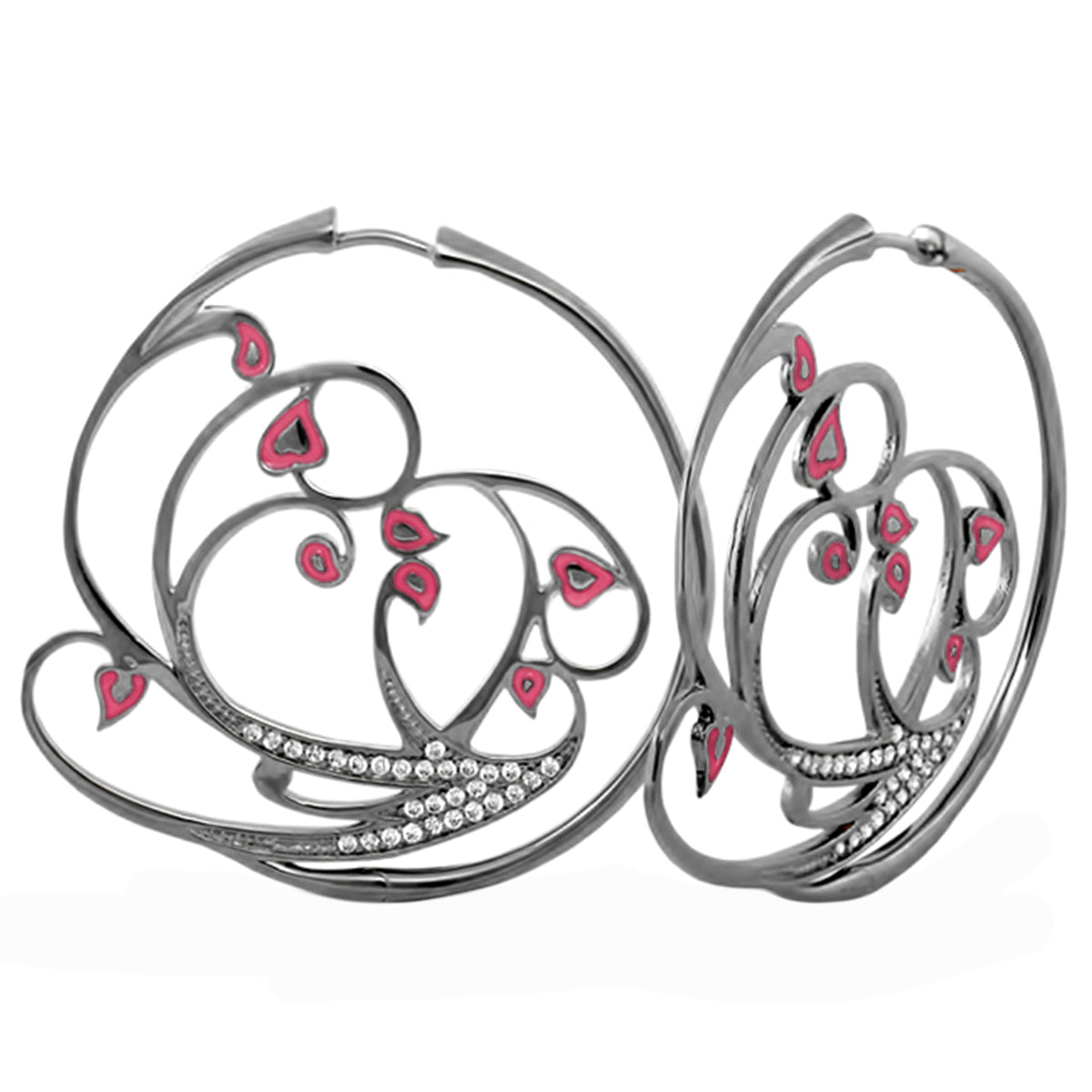 Black Rose Garden Leaves Earrings and Gold Plated