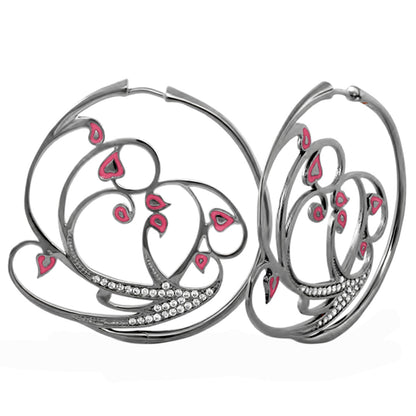 Black Rose Garden Leaves Earrings and Gold Plated