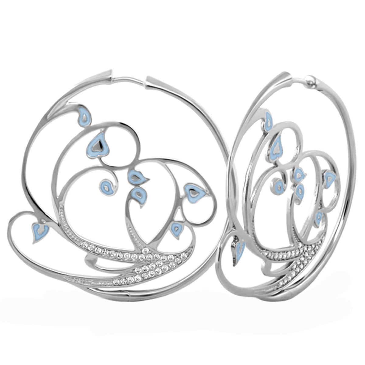 Black Rose Garden Leaves Earrings and Gold Plated