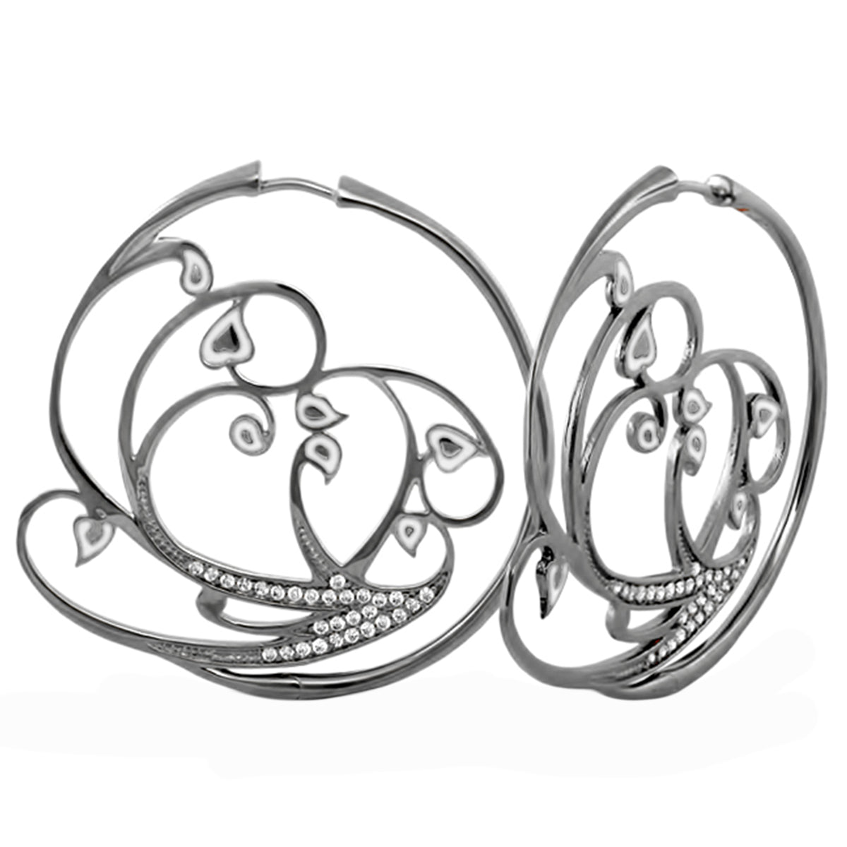 Black Rose Garden Leaves Earrings and Gold Plated