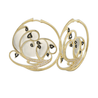 Black Rose Garden Leaves Earrings and Gold Plated