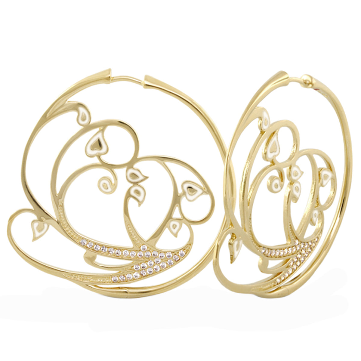 Black Rose Garden Leaves Earrings and Gold Plated