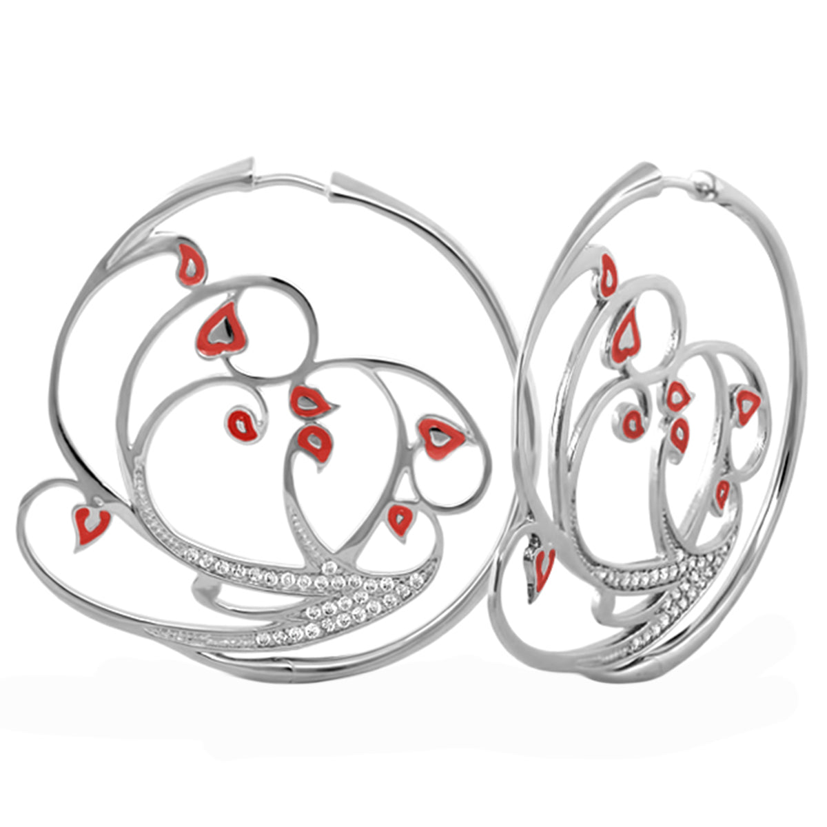 Black Rose Garden Leaves Earrings and Gold Plated