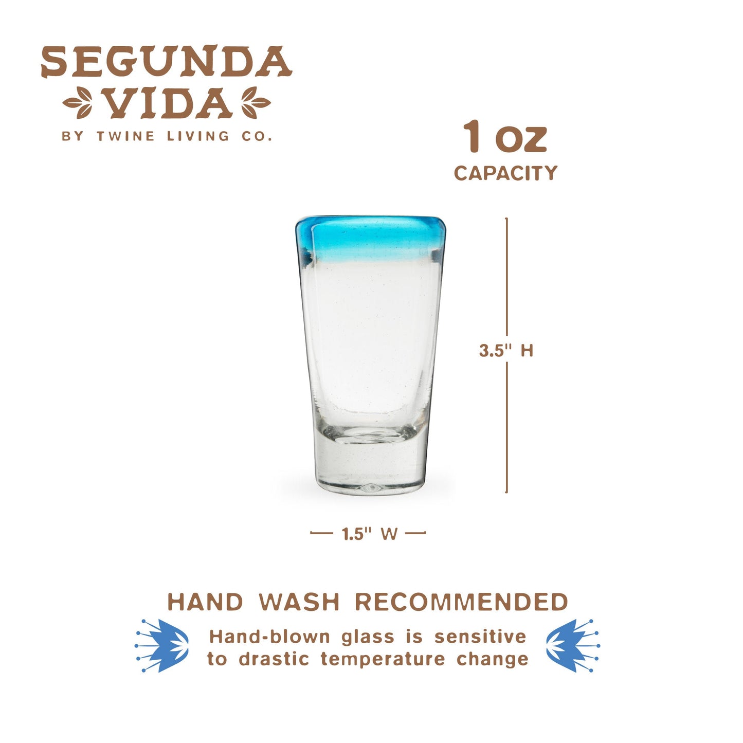 Segunda Vida Tequila and Shot Glasses Set of Four