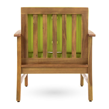 Perla Contemporary Club Chair outdoor arm chair with green water-resistant cushion by HouseOfZazla on Tampa Home & Garden Store