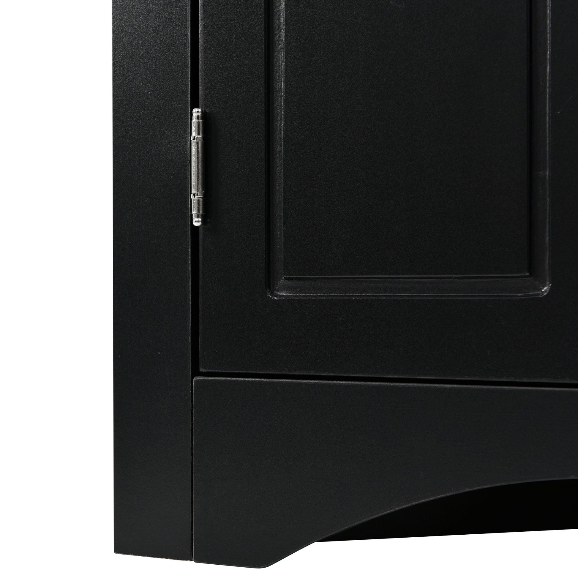 Triangle bathroom storage cabinet in black finish with silver hinge HouseOfZazla on Tampa Home & Garden Store