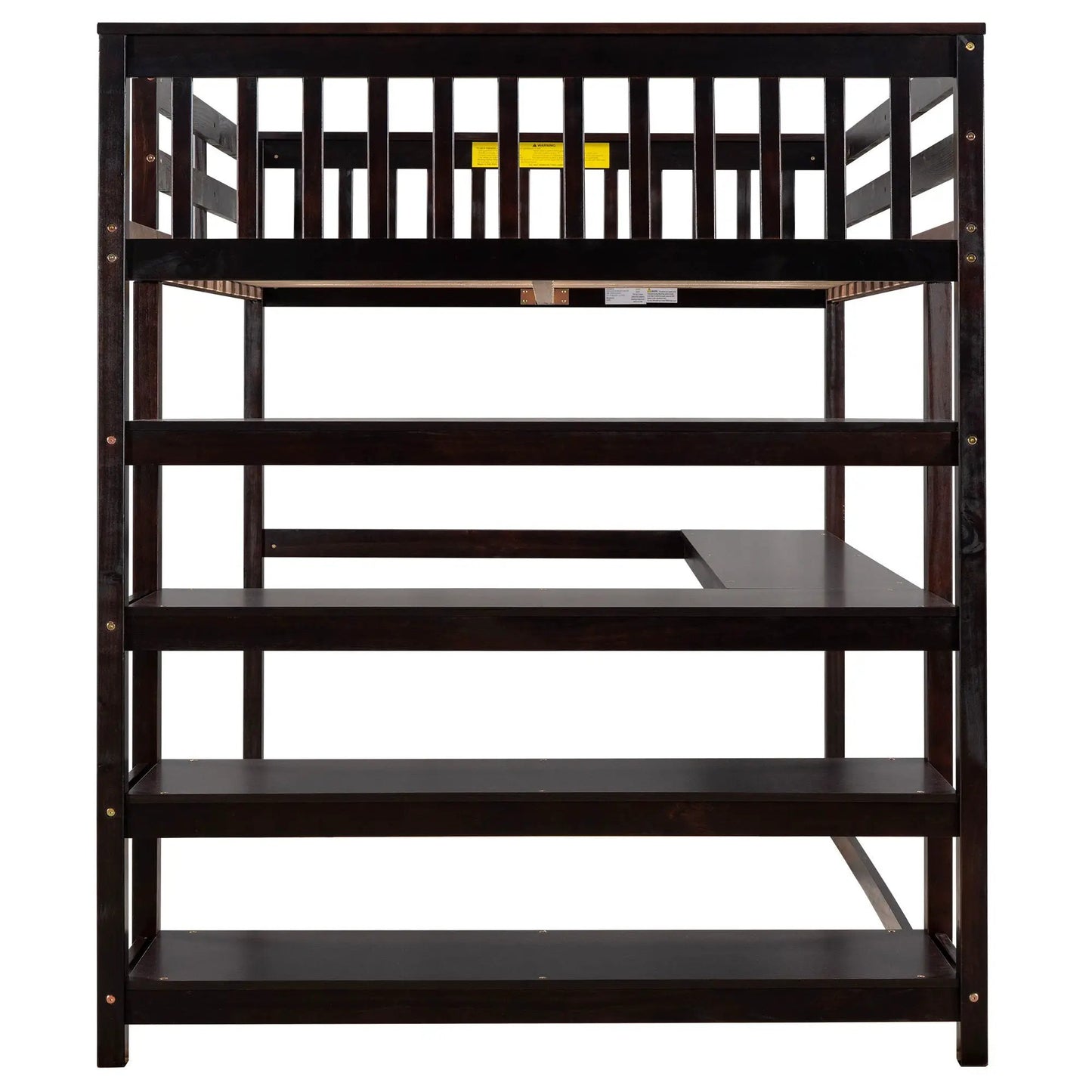 Loft Bed with Storage Shelves and Under Bed Desk