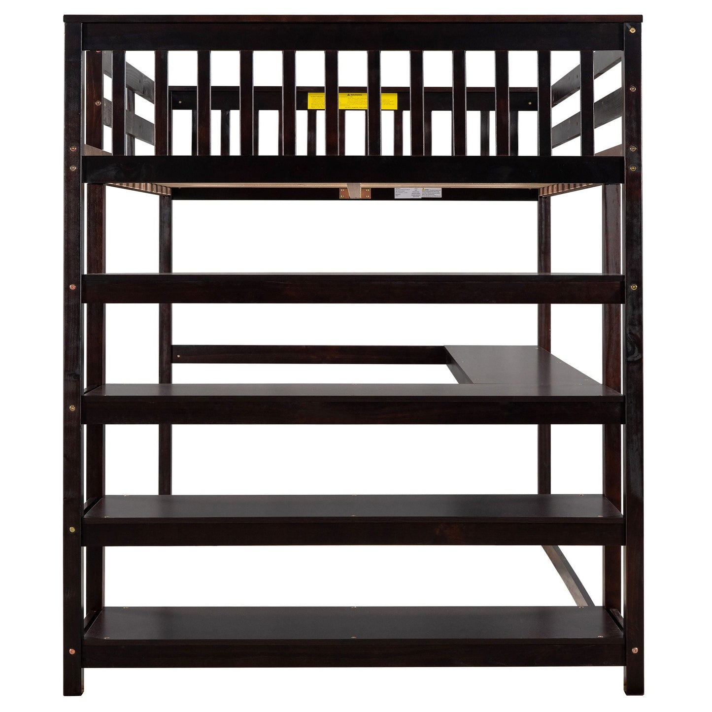 Loft Bed With Storage Shelves And Under Bed Desk dark espresso wood frame by HouseOfZazla on Tampa Home & Garden Store
