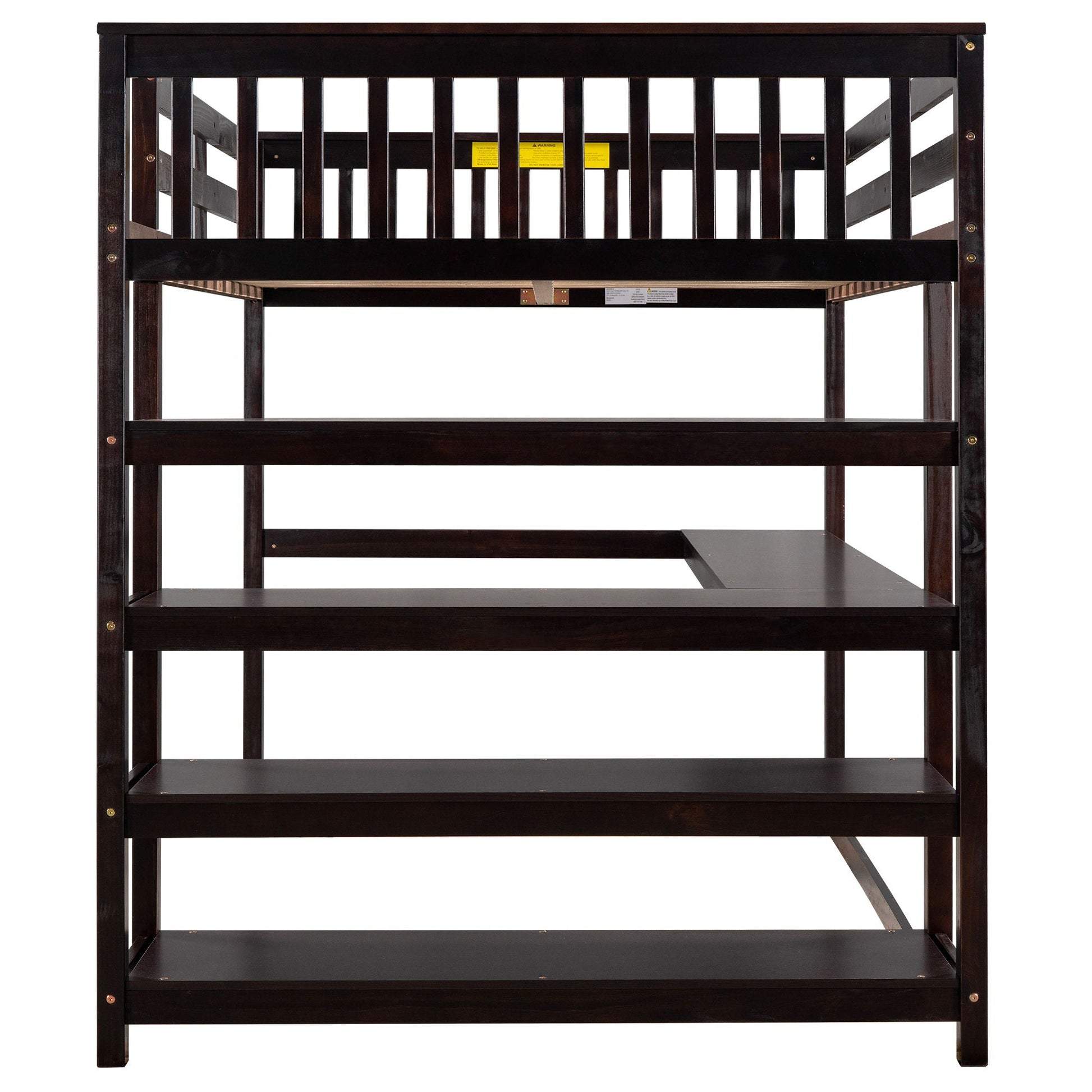 Loft Bed With Storage Shelves And Under Bed Desk dark espresso wood frame by HouseOfZazla on Tampa Home & Garden Store