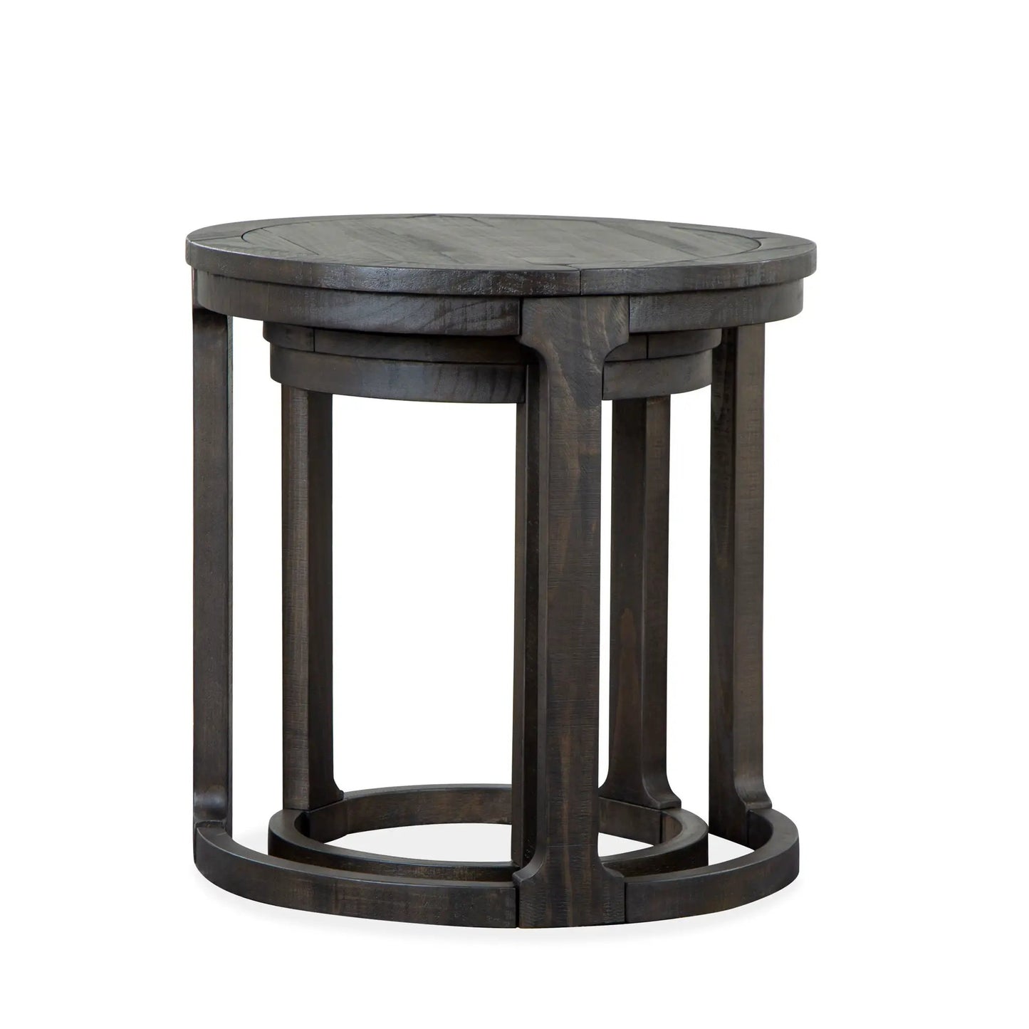 Boswell Round Nesting End Table in Peppercorn