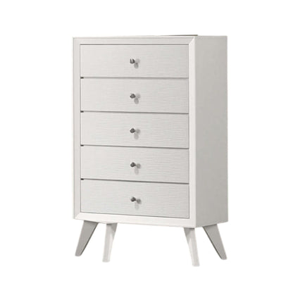 White wood accent chest with wave texture and angled legs by HouseOfZazla on Tampa Home & Garden Store
