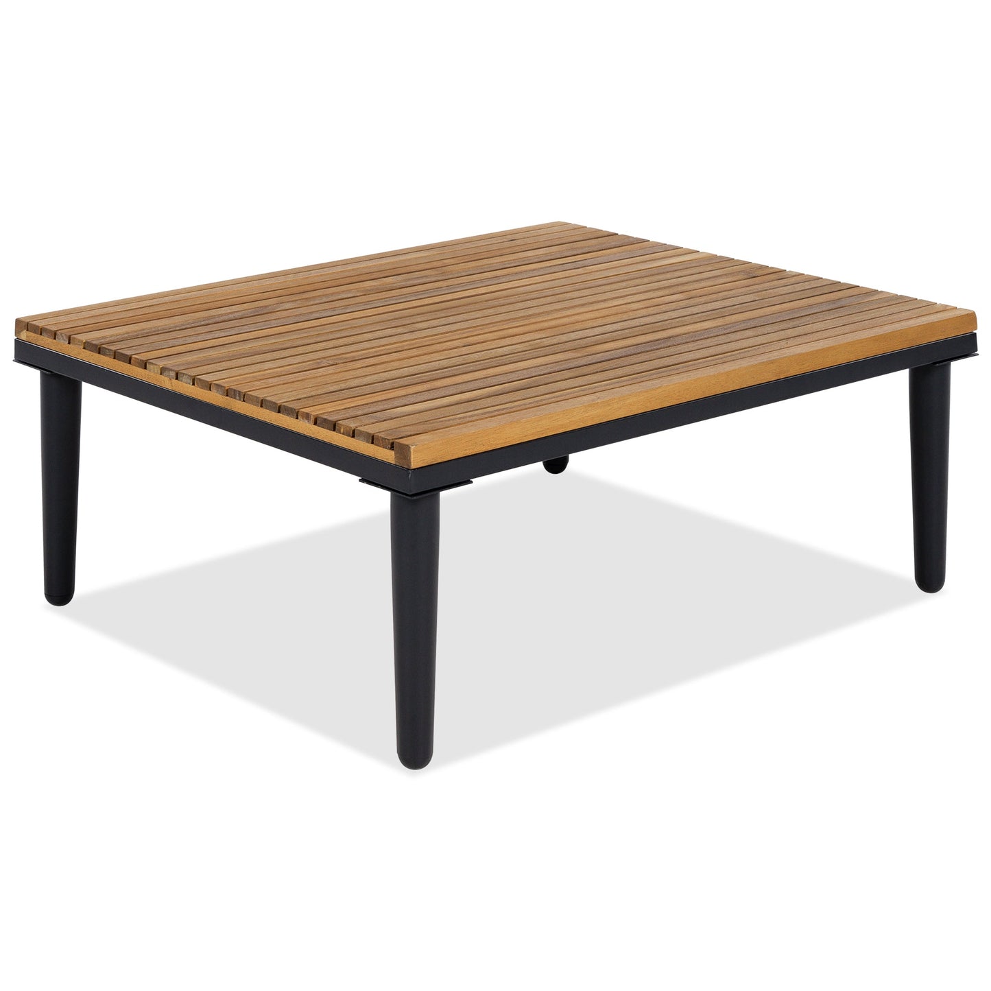 L Shaped Acacia Wood Outdoor Patio Sofa and Table