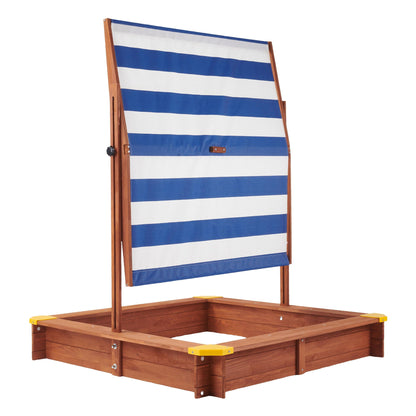 Large Outdoor Wooden Sandbox With Canopy
