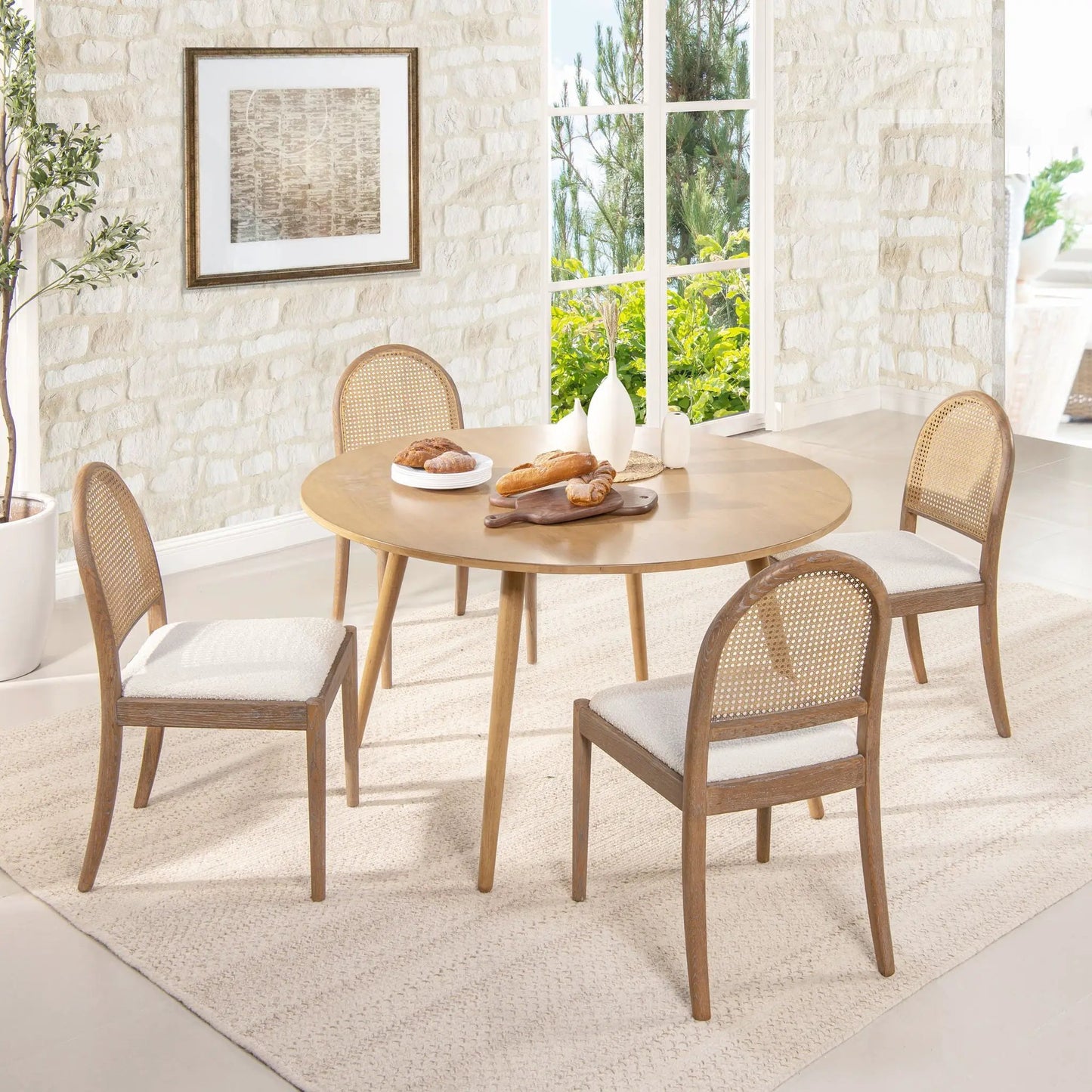Panama Curved Cane Side Dining Chair Set of 2
