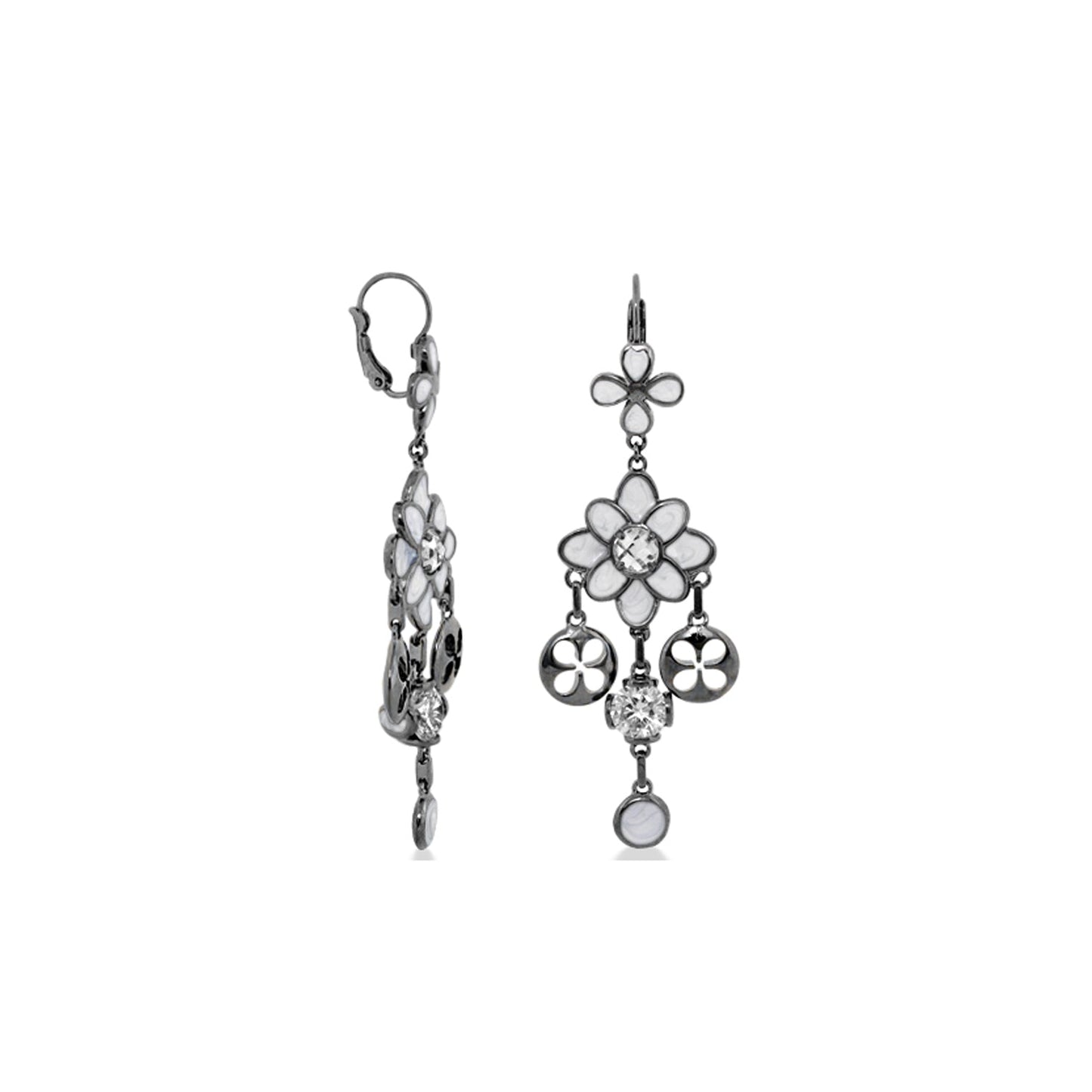 Beautiful Blossom Earrings and Gold Enamel Drop