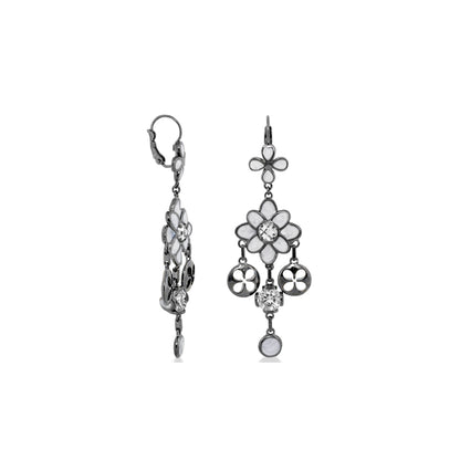Beautiful Blossom Earrings and Gold Enamel Drop