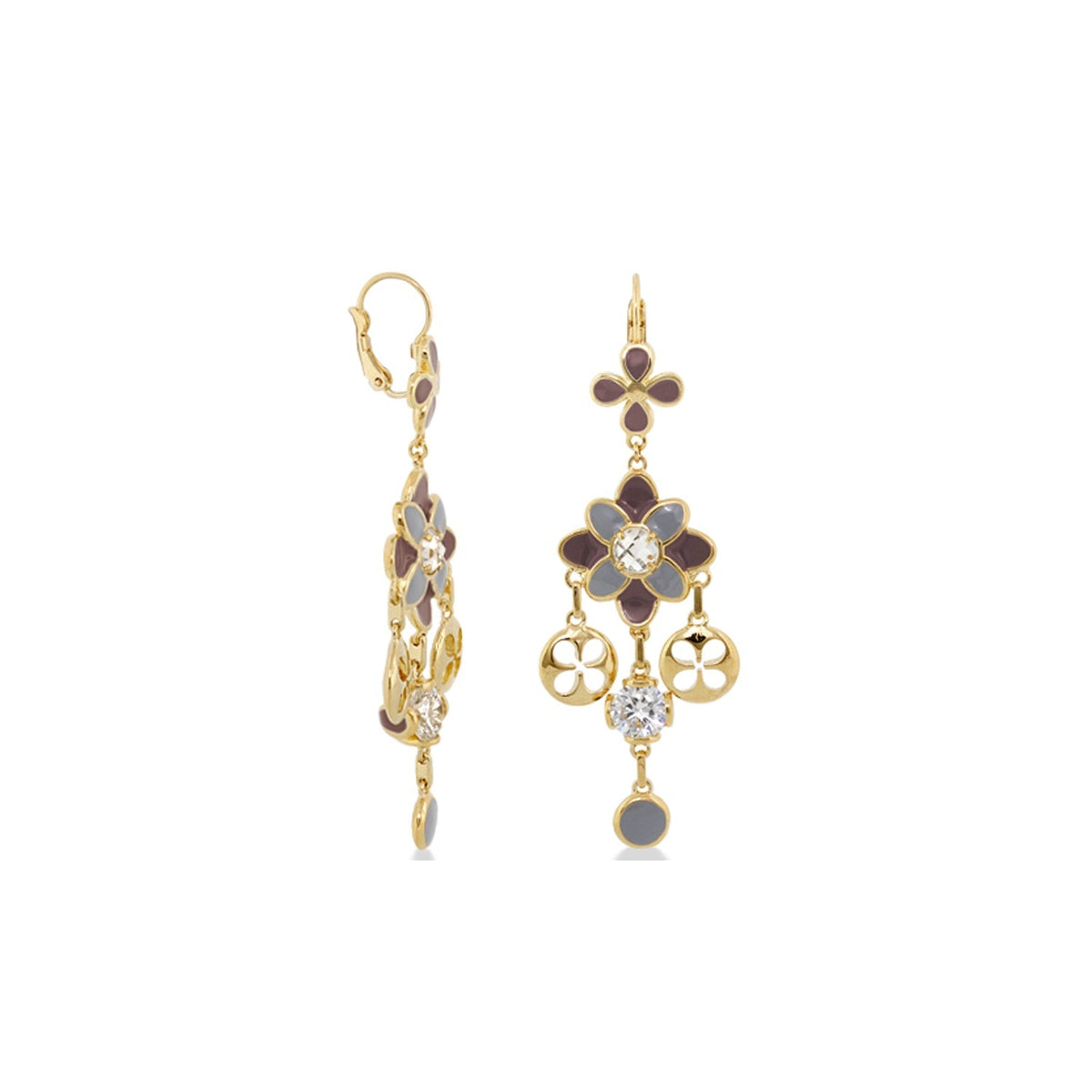 Beautiful Blossom Earrings and Gold Enamel Drop