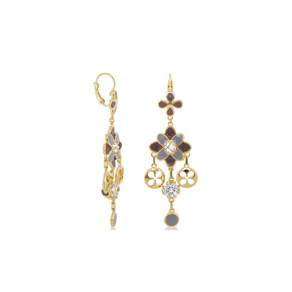 Beautiful Blossom Earrings and Gold Enamel Drop
