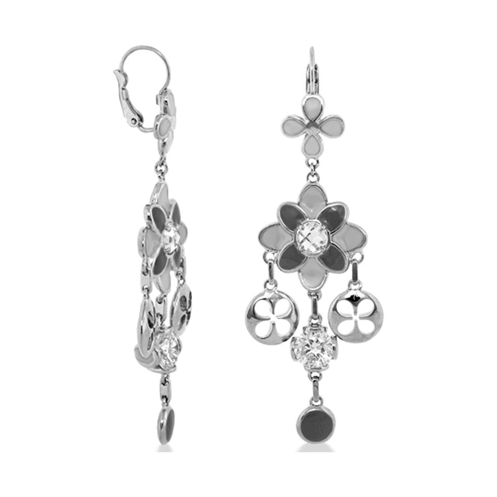 Beautiful Blossom Earrings and Gold Enamel Drop