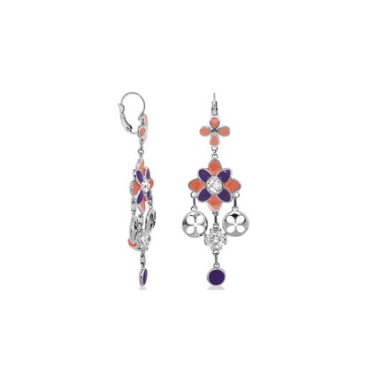 Beautiful Blossom Earrings and Gold Enamel Drop