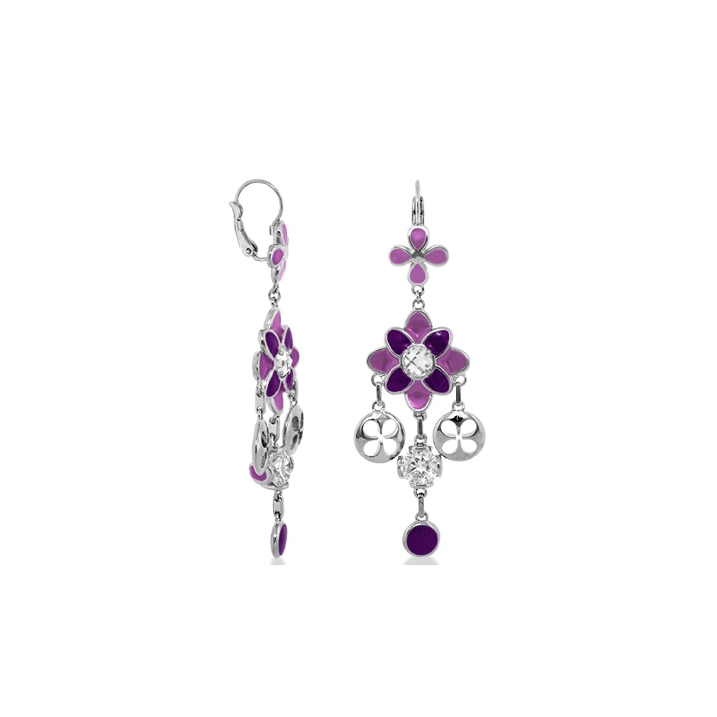 Beautiful Blossom Earrings and Gold Enamel Drop
