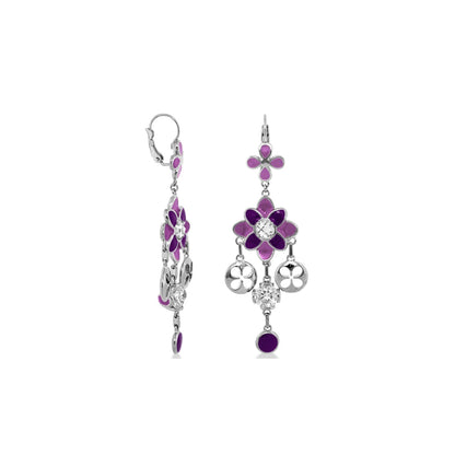 Beautiful Blossom Earrings and Gold Enamel Drop