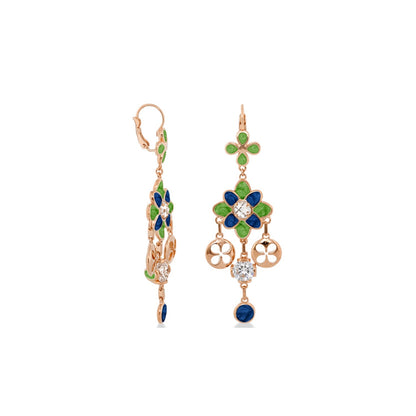 Beautiful Blossom Earrings and Gold Enamel Drop
