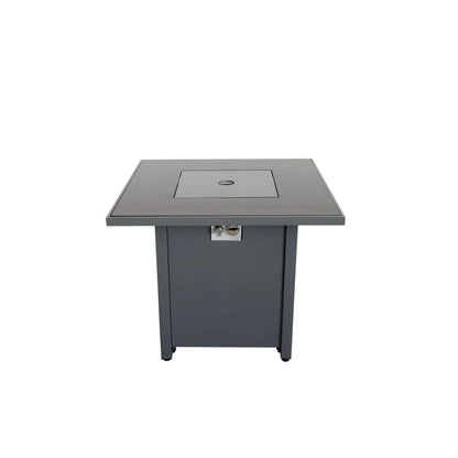 Durable Outdoor Fire Pit Table With Lid Gray
