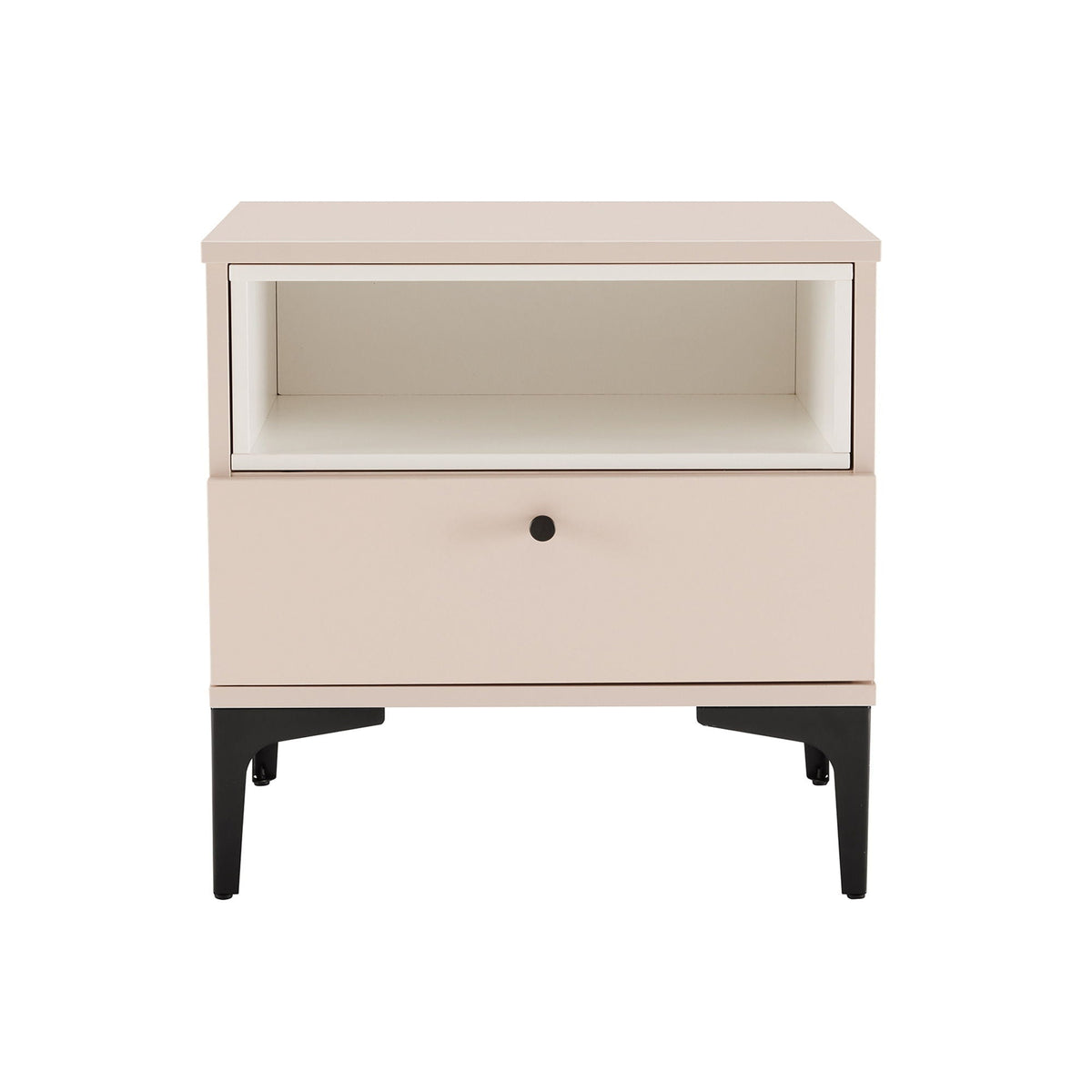 Amara nightstand with 1 drawer and metal legs in beige by HouseOfZazla on Tampa Home & Garden Store