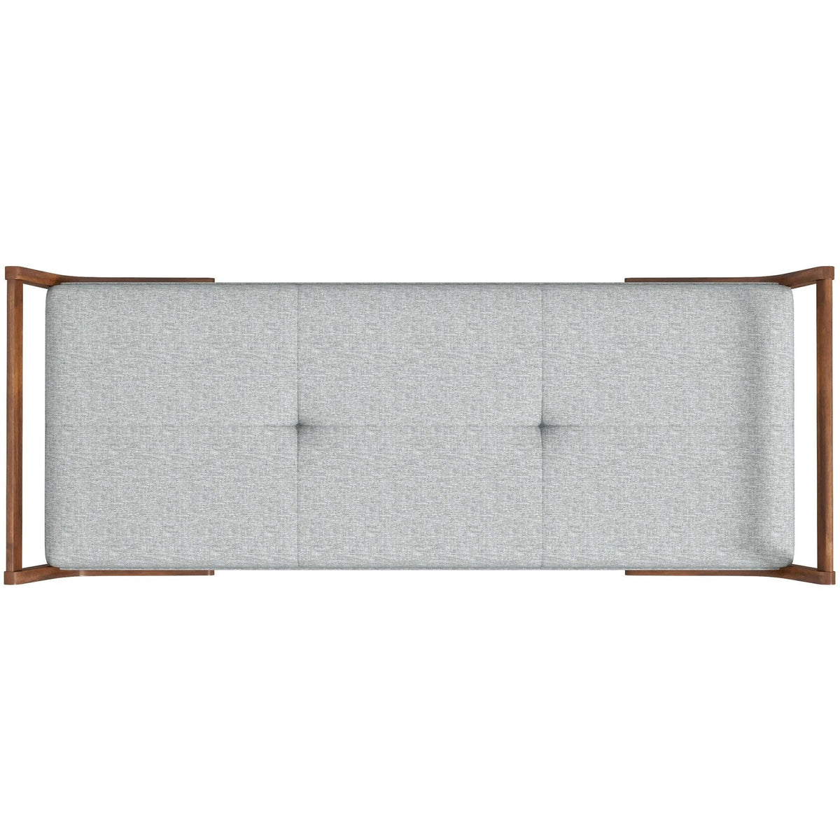 Gray Upholstered Bench with Biscuit Tufting, fabric seat and wood frame, 51.2-in wide on Tampa Home & Garden Store
