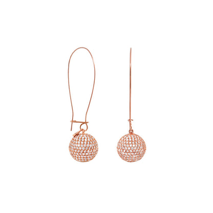 Dazzling Drops earrings by Lauren G Adams, rose-gold tone with crystal sphere beads, pair on Tampa Home & Garden Store