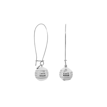 Dazzling Drops Earrings by Lauren G Adams, silver-tone striped ball-drop earrings (pair) on Tampa Home & Garden Store