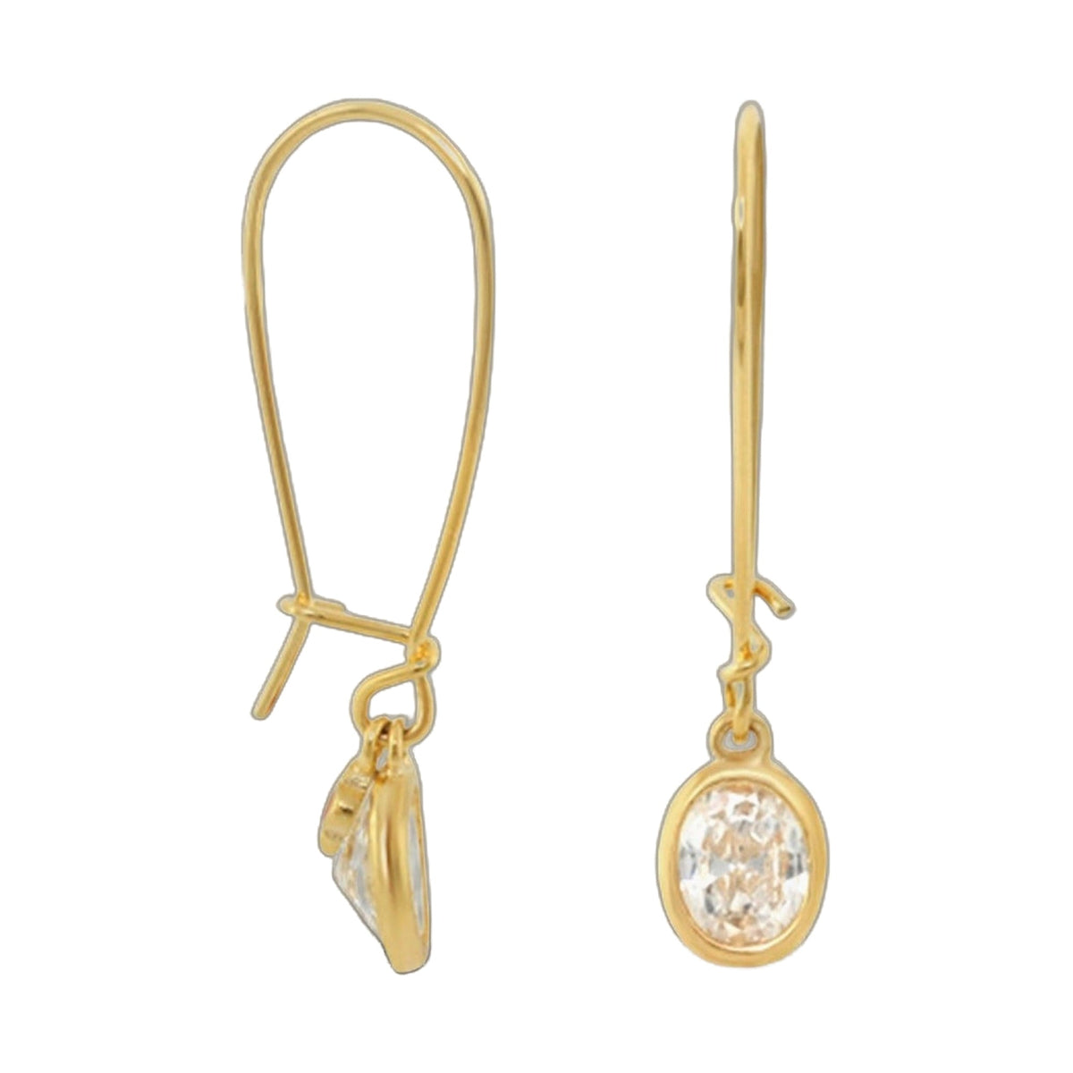 Dazzling Drops Earrings by Lauren G Adams, gold-tone with curved ear wires and crystal drops on Tampa Home & Garden Store